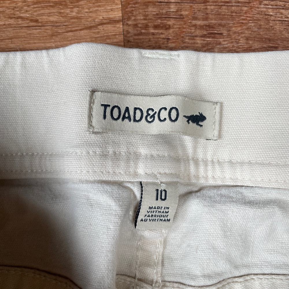 Toad & Co womens skinny pants size 10 off white organic cotton sustainable - Picture 6 of 11